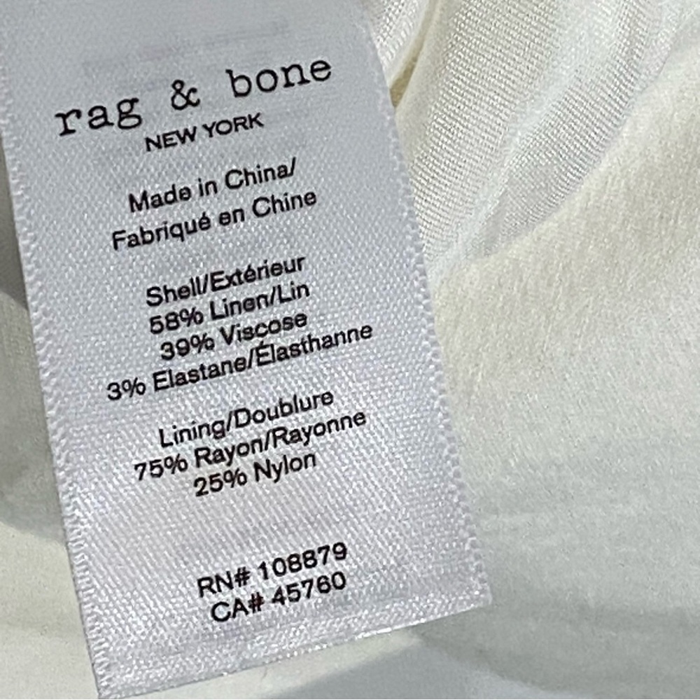 RAG & BONE Andre Linen Blend Blazer White - Picture 13 of 14